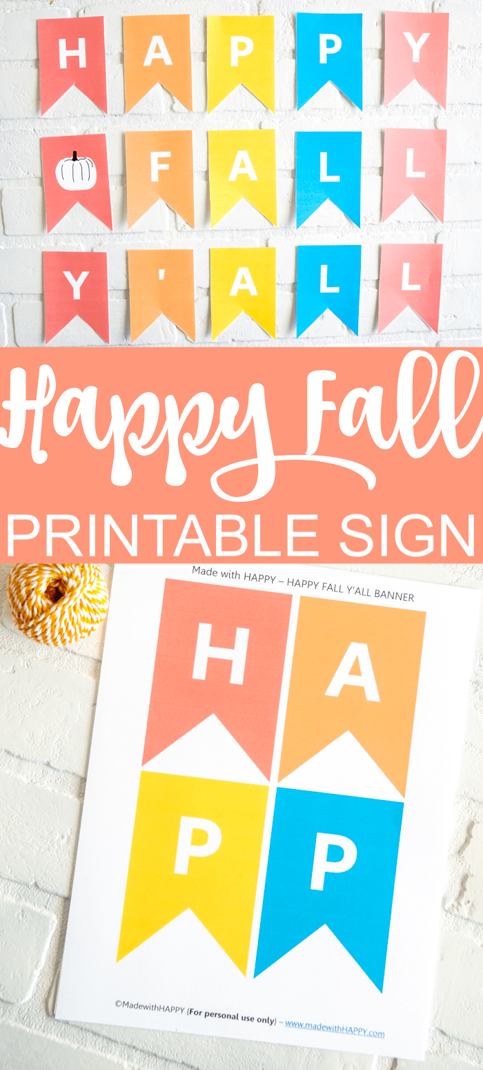 Happy Fall Yall Sign Free Printable Made With HAPPY
