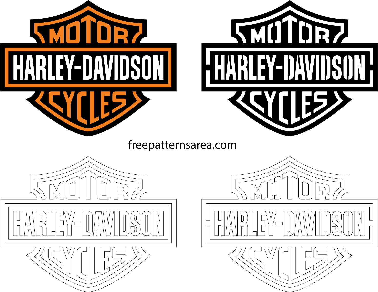 Harley Davidson Logo Stencil Vector FreePatternsArea