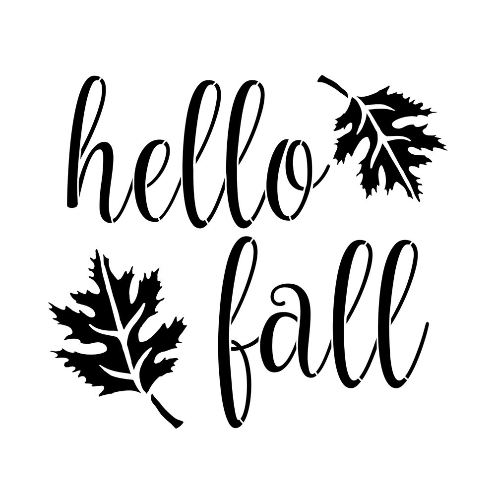 Hello Fall Embossing 12 X 12 Stencil FS098 By Designer Stencils Word Phrase