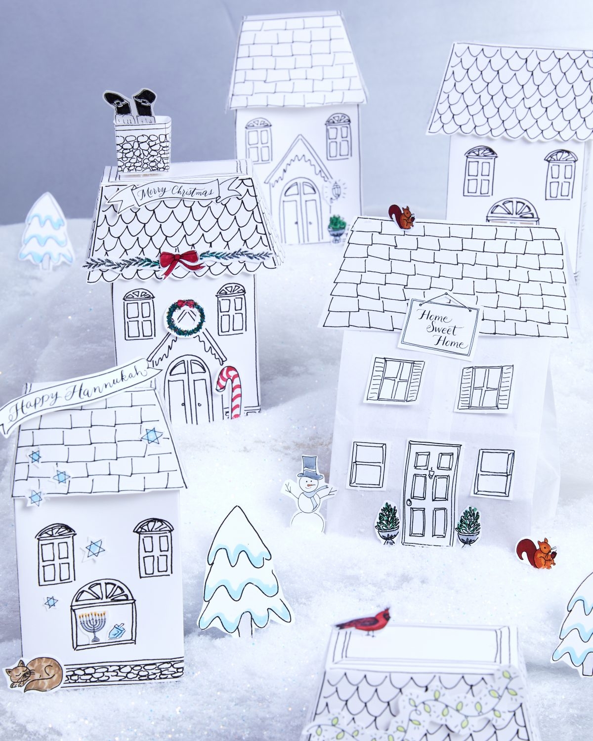 Free Printable Christmas Rooftop Stencils