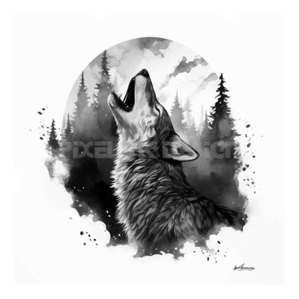 Free Printable Wall Wolf Stencil