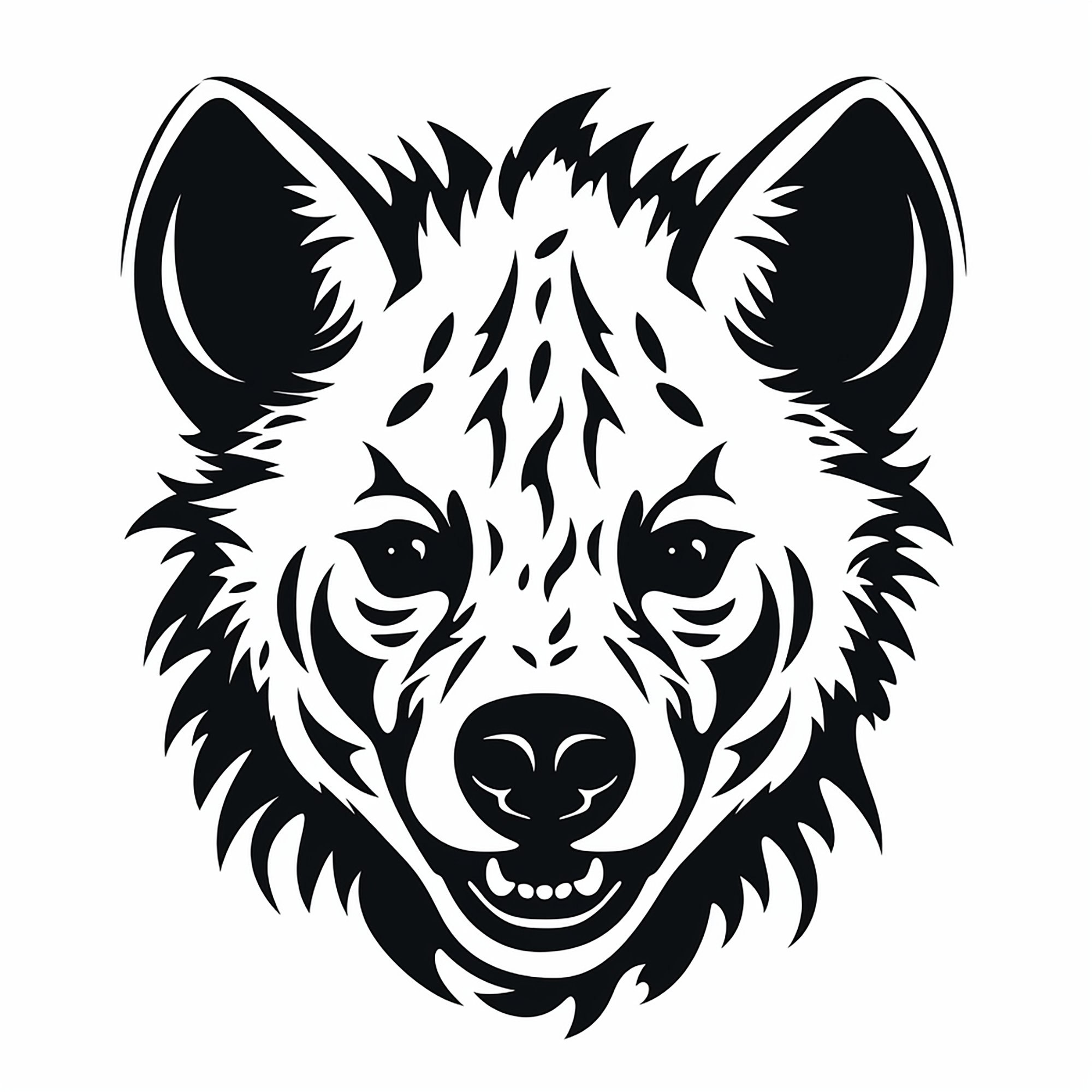 Hyena Black Line Clip Art Illustration Abstract Wildlife Animal Design Printable Stencil Logo Sticker Decal Etsy