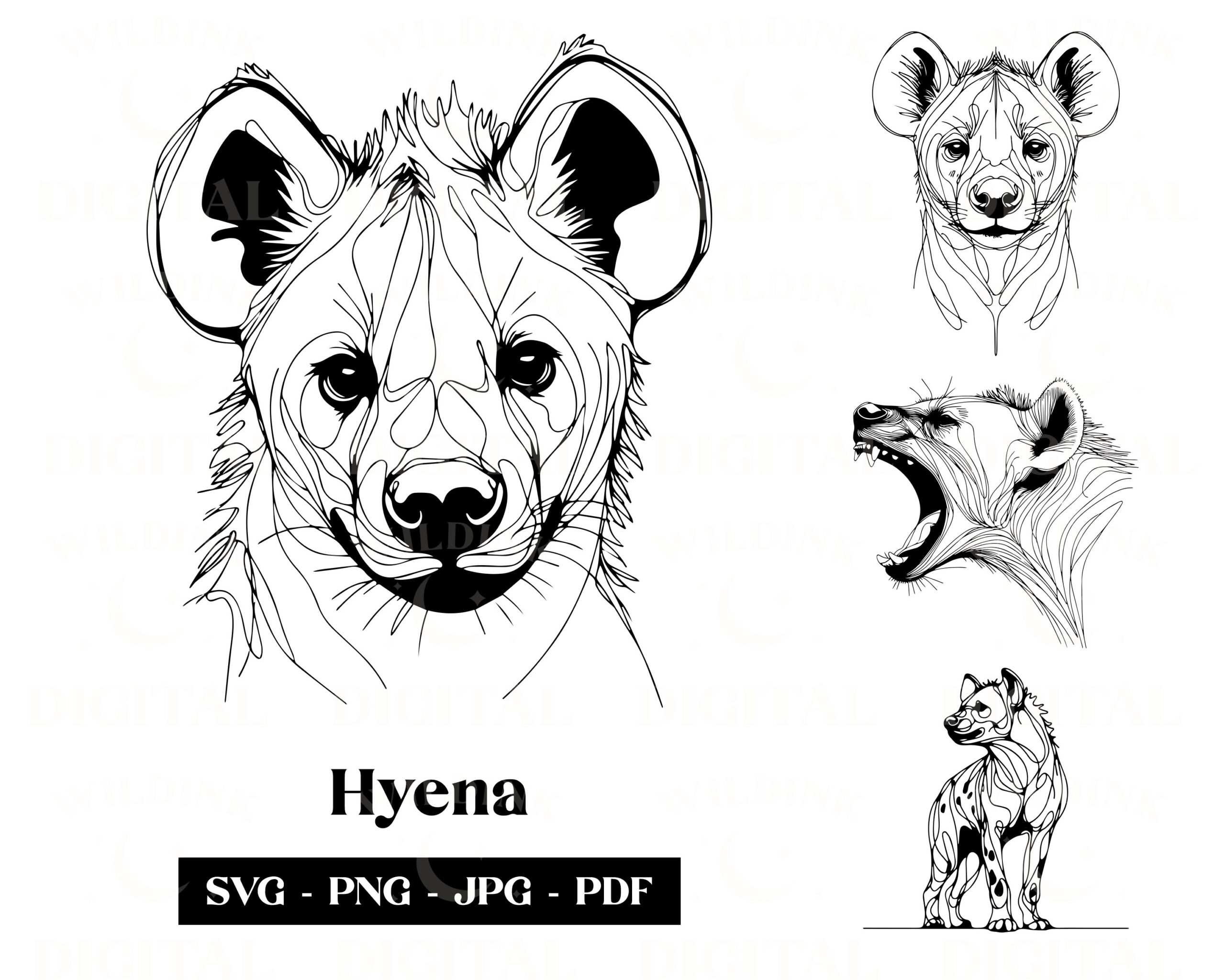 Free Printable Hyena Stencil