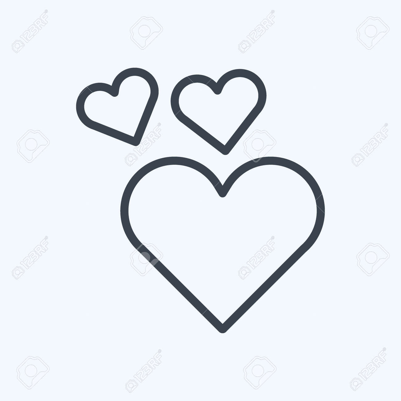 Icon Two Hearts Suitable For Wedding Symbol Line Style Simple Design Editable Design Template Vector Simple Symbol Illustration Royalty Free SVG Cliparts Vectors And Stock Illustration Image 185313021 