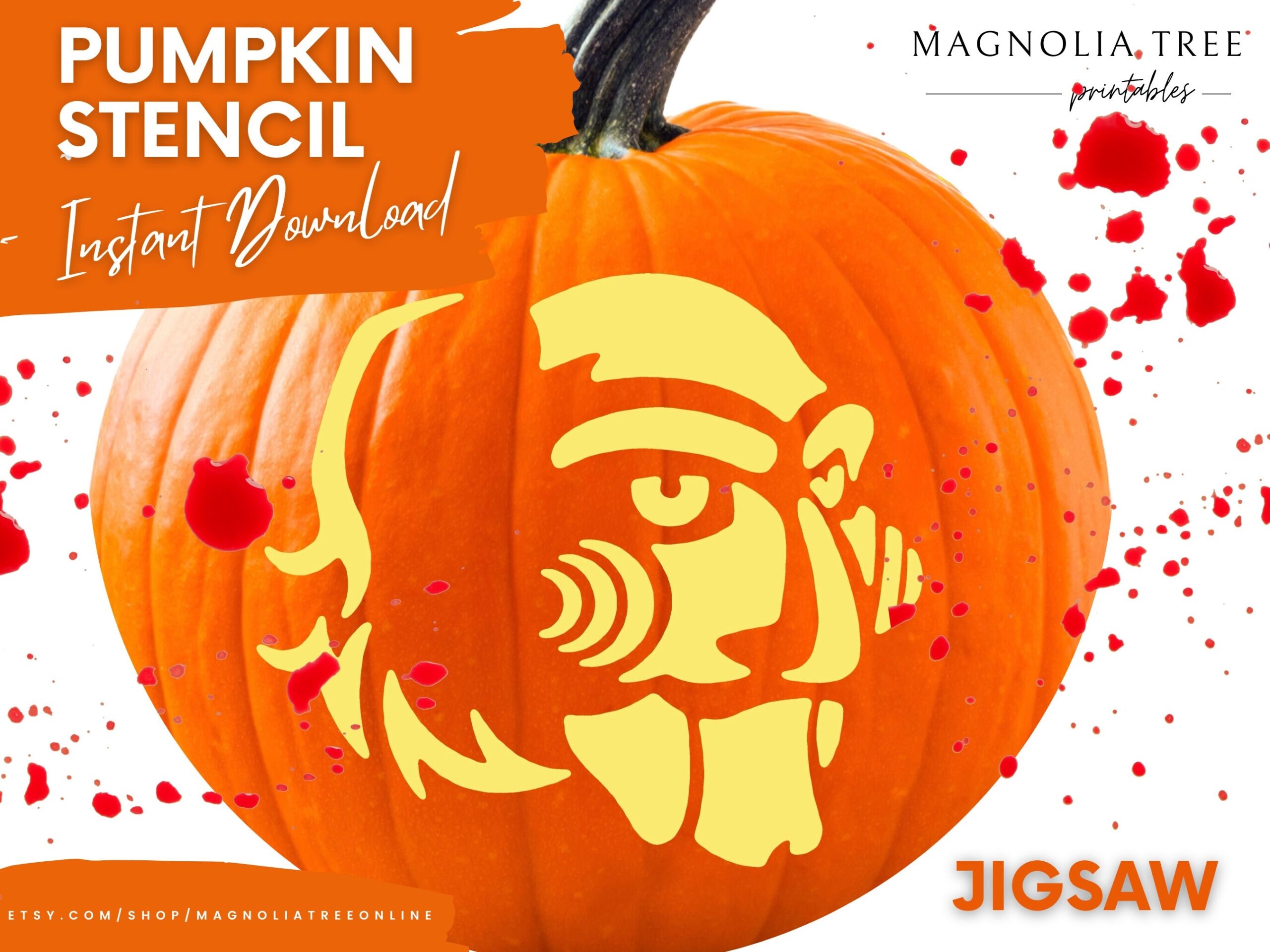 Iconic Jigsaw Horror Movie Printable Pumpkin Stencil Etsy