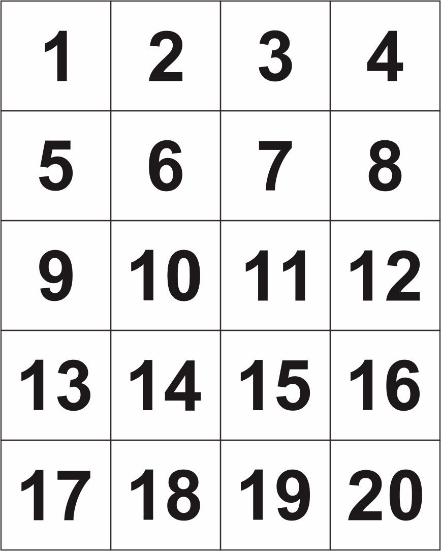 Free Printable Number Stencils 1-20