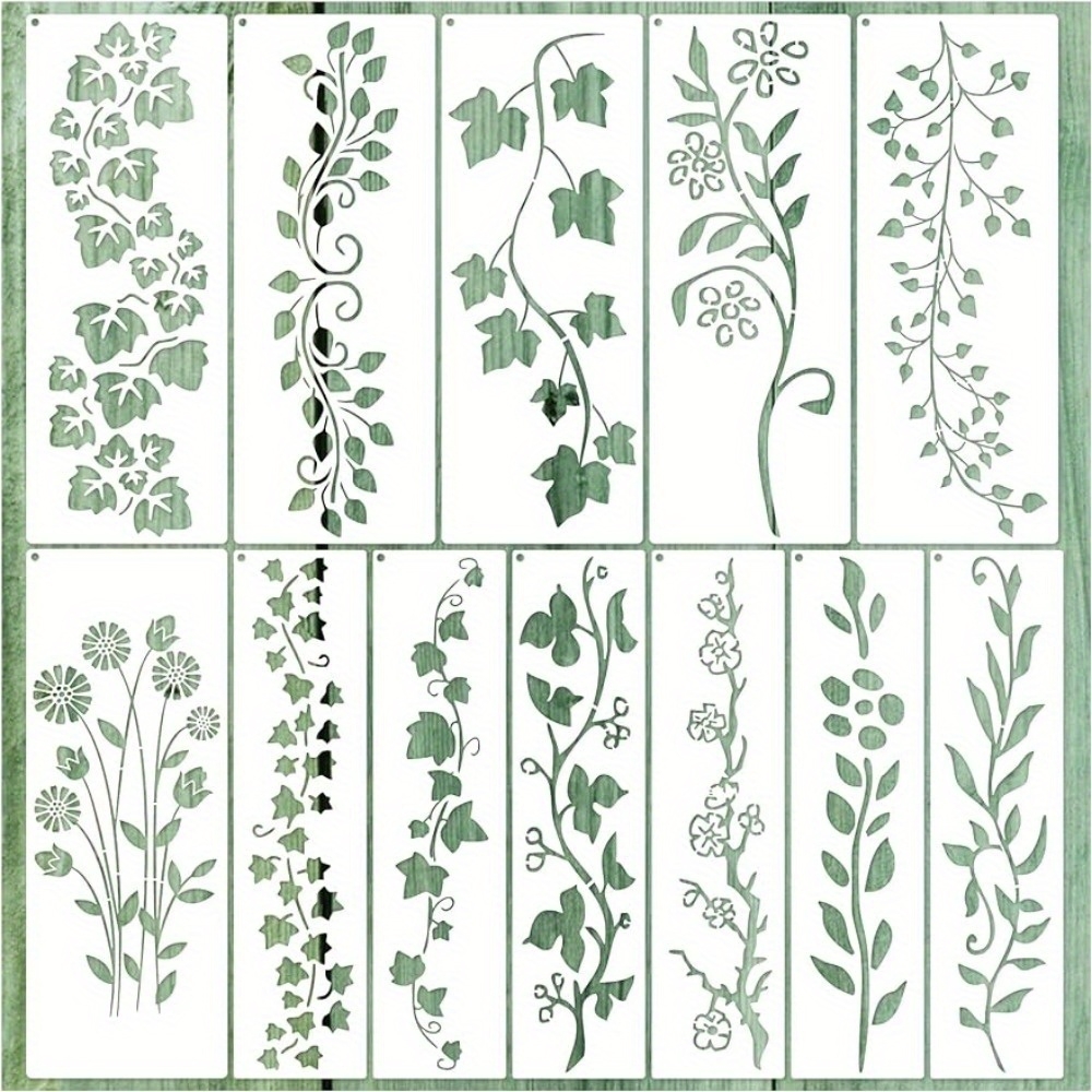 Leaf Vine Stencils Leaves Stencil Reusable Diy Temu