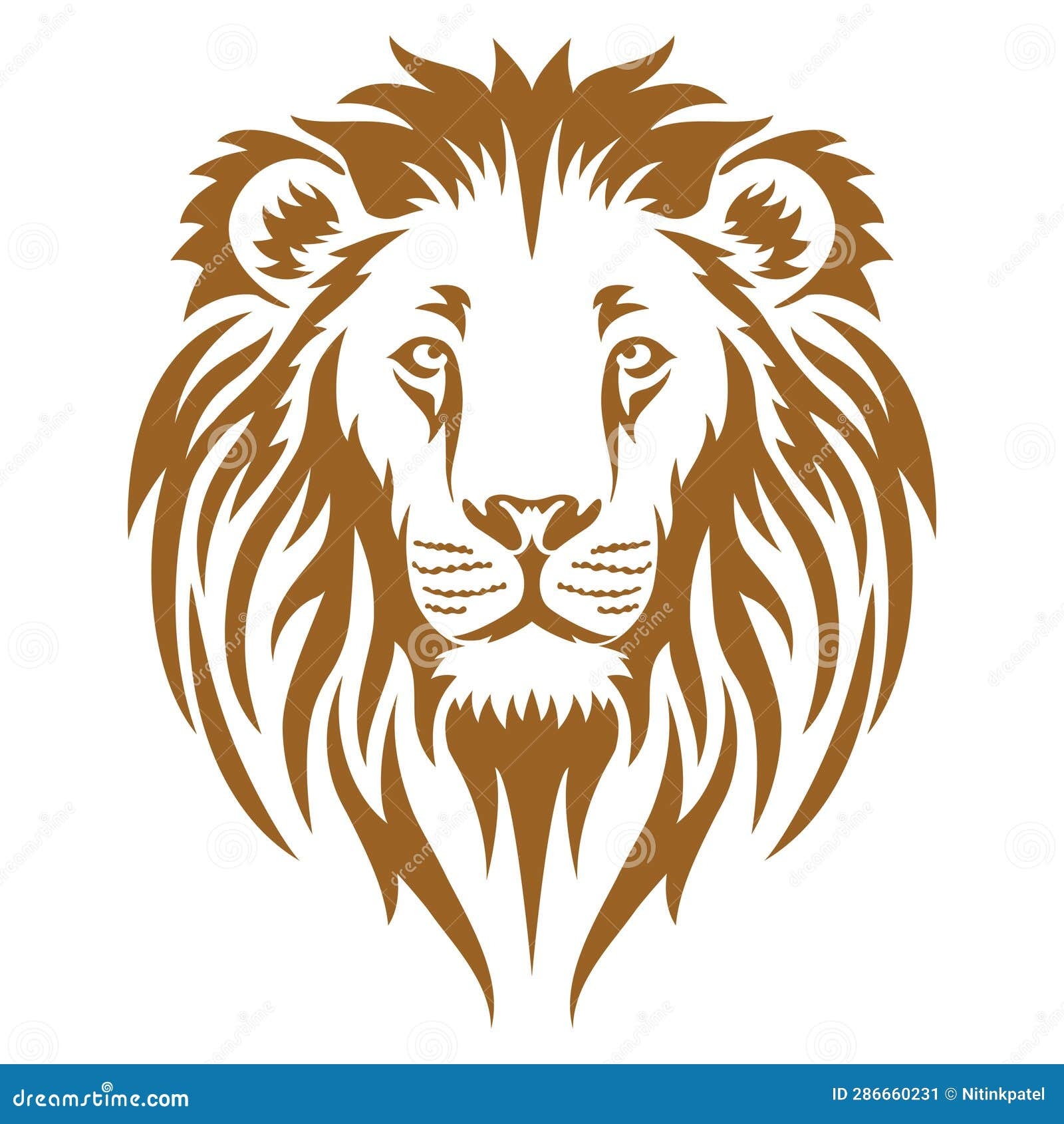Lion Face Printable Vector Stencil Art Design Stock Vector Illustration Of Design Decor 286660231