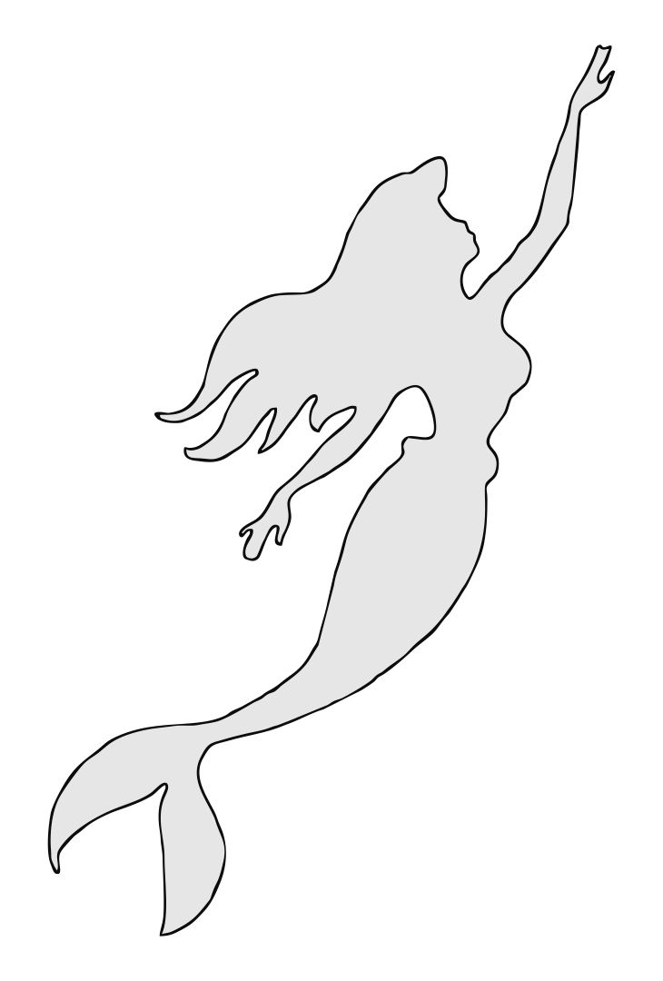Mermaid Free Printable Stencil Or Template