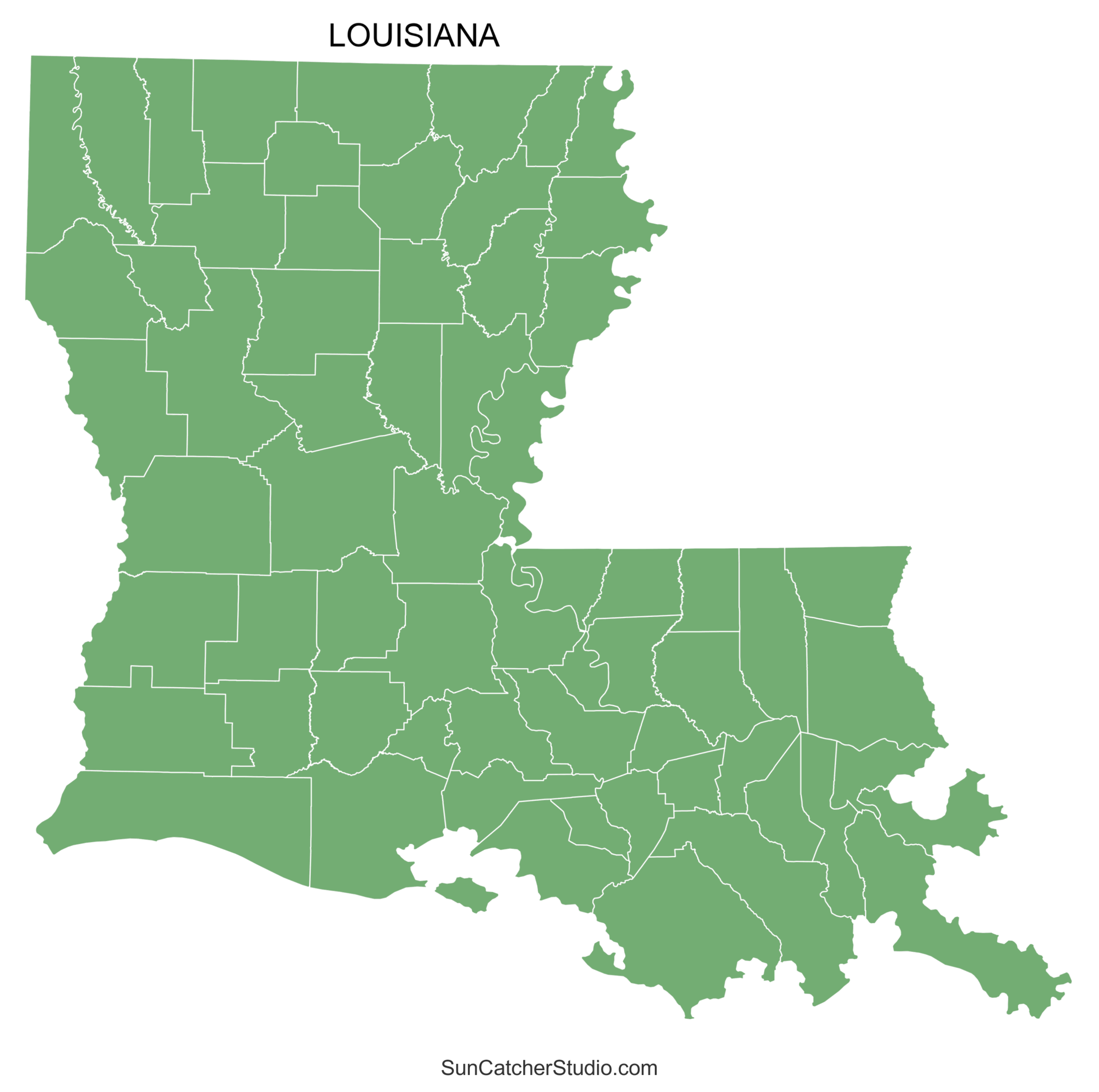 Free Printable Louisiana State Stencil