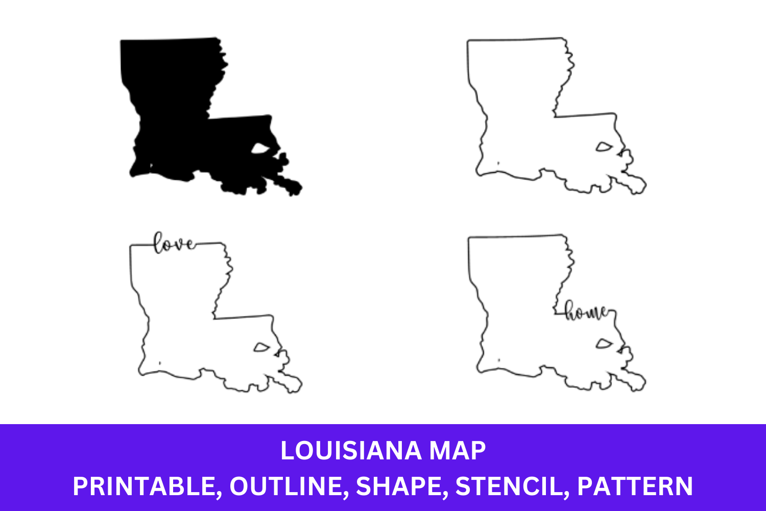 Louisiana Map Outline Printable State Shape Stencil Pattern Outline Printable State Shape Stencil Pattern