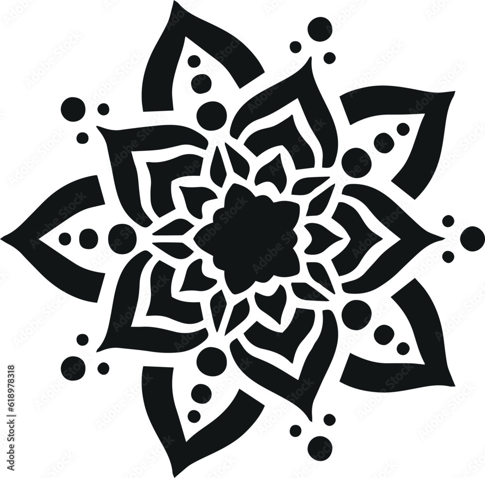 Mandala Stencil Template Printable Design Black And White Coloring Illustration Stock Vector Adobe Stock