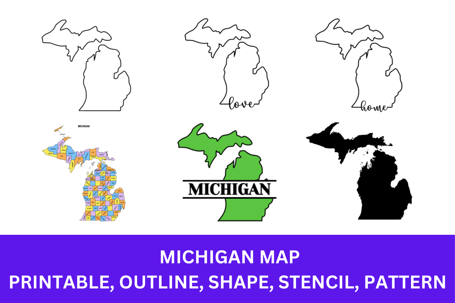 Free Printable State Of Michigan Stencils