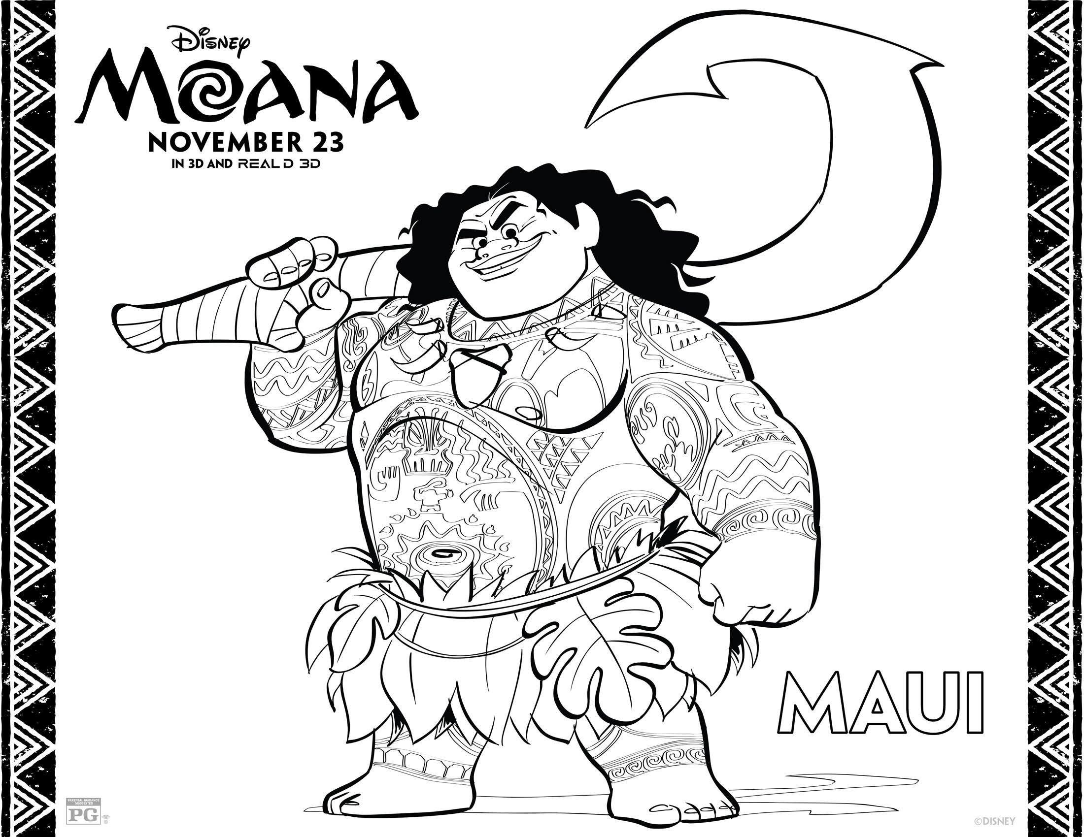 Moana Coloring Pages And Activity Sheets For Kids 