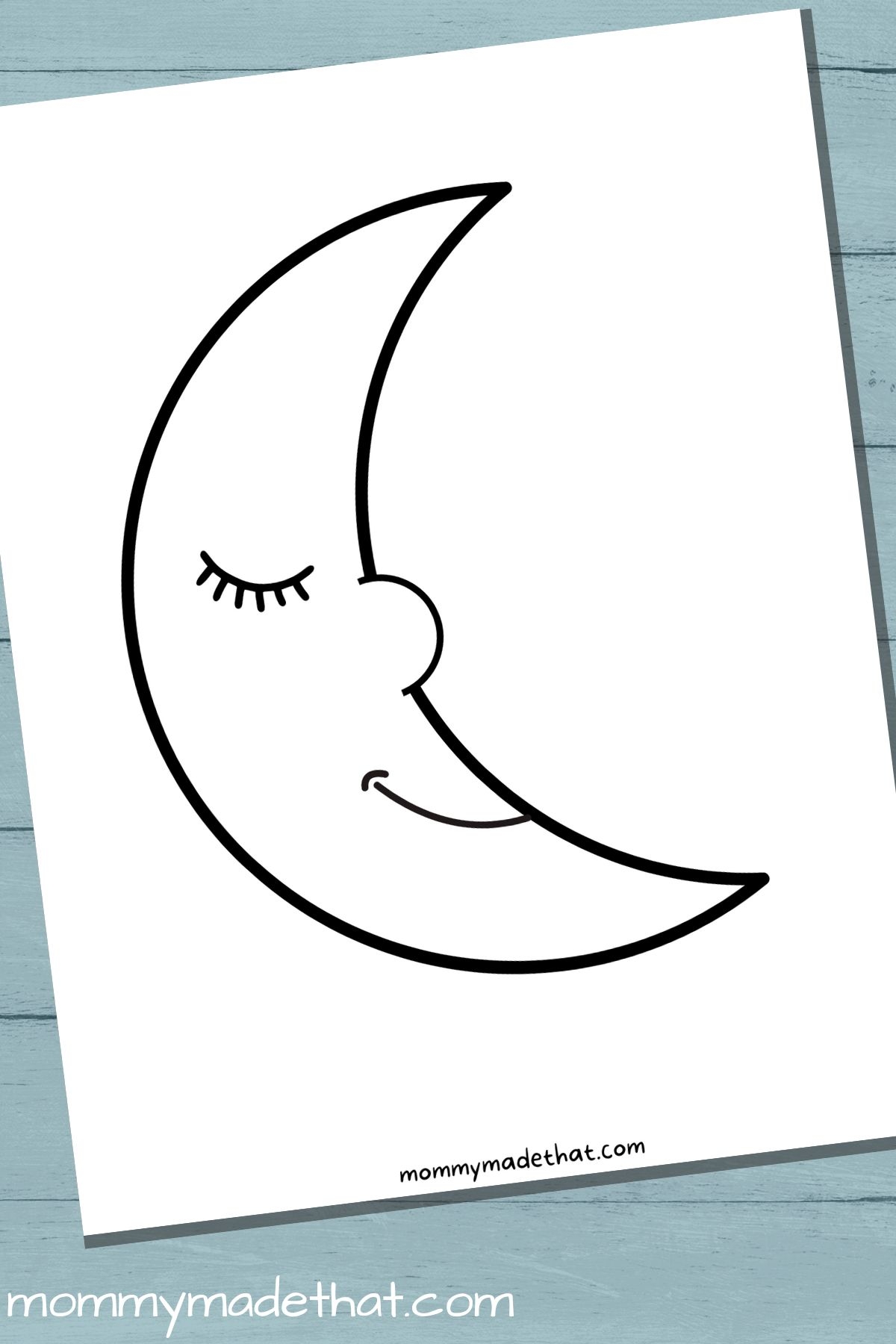 Free Printable Half Moon Face Stencil