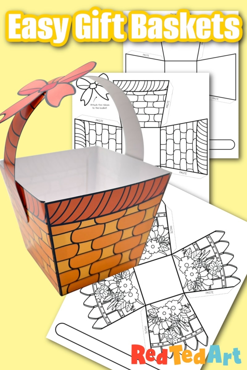 Mother s Day Basket Craft With Templates Red Ted Art