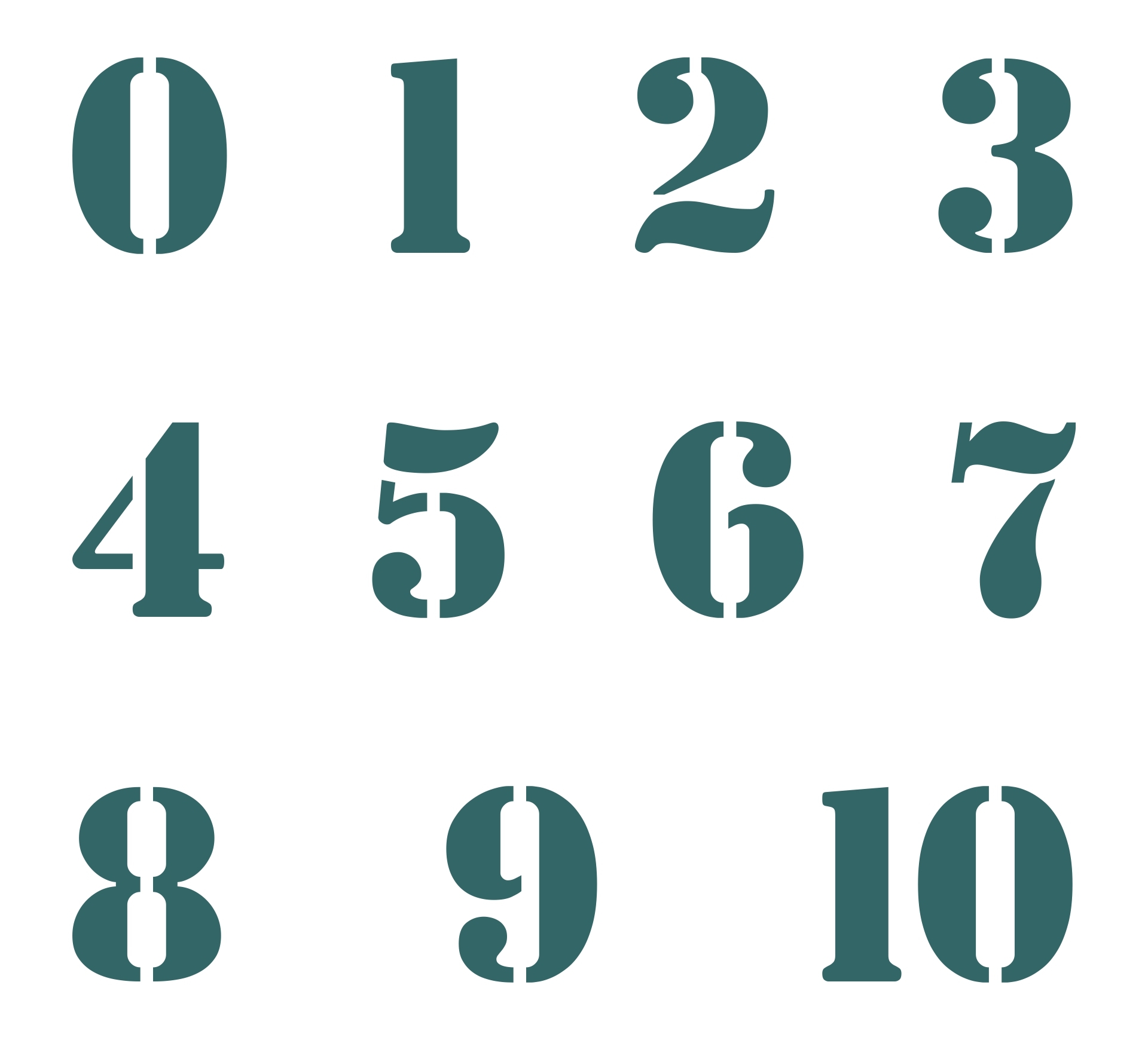 Free Printable 3 Inch Number Stencils