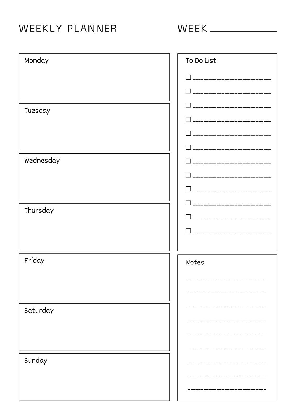 Free Planner Stencil Printable Template