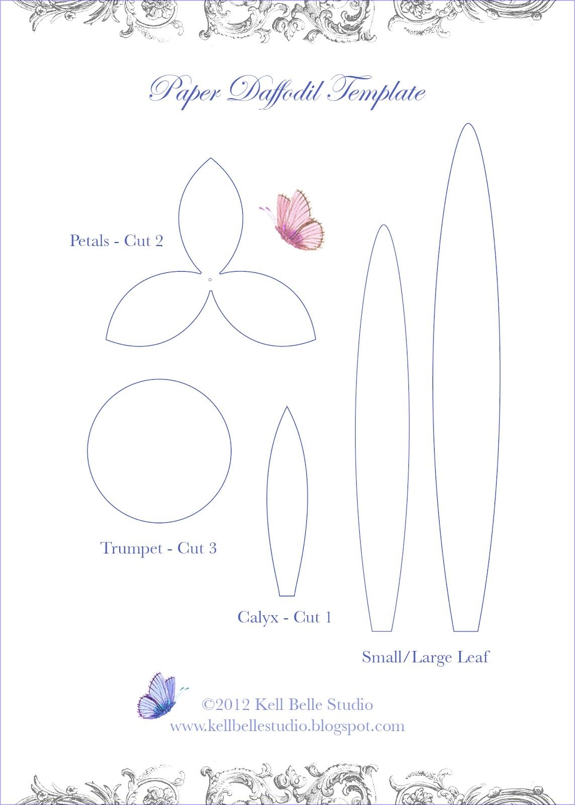 Scrapbooking Stencils Daffodils Free Printable