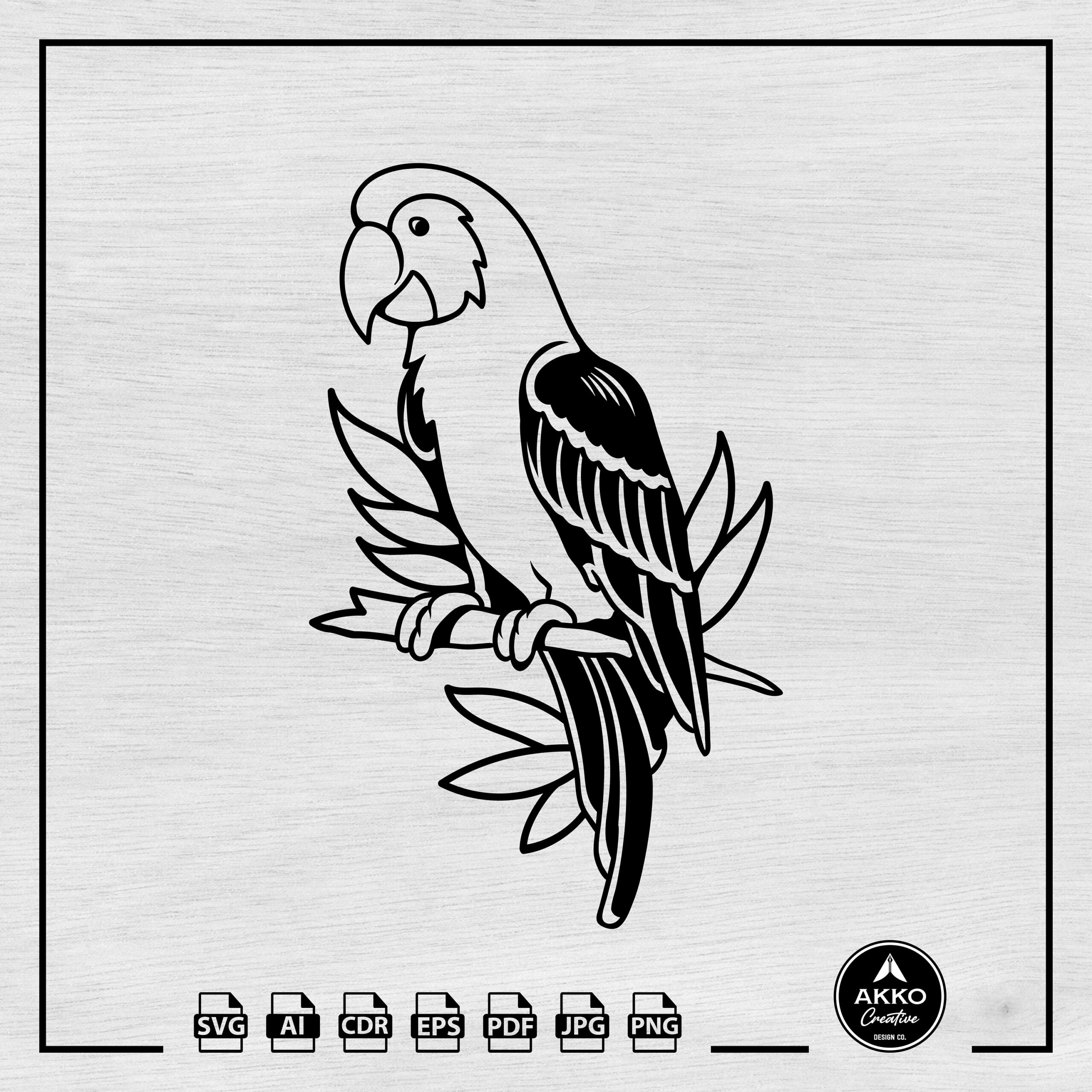 Parrot Svg Png Tropical Birds Svg Tropical Parrot Svg Birds Svg Summer Vibes Svg Parrot Drawing Svg Cut File For Cricut And Silhouette Etsy