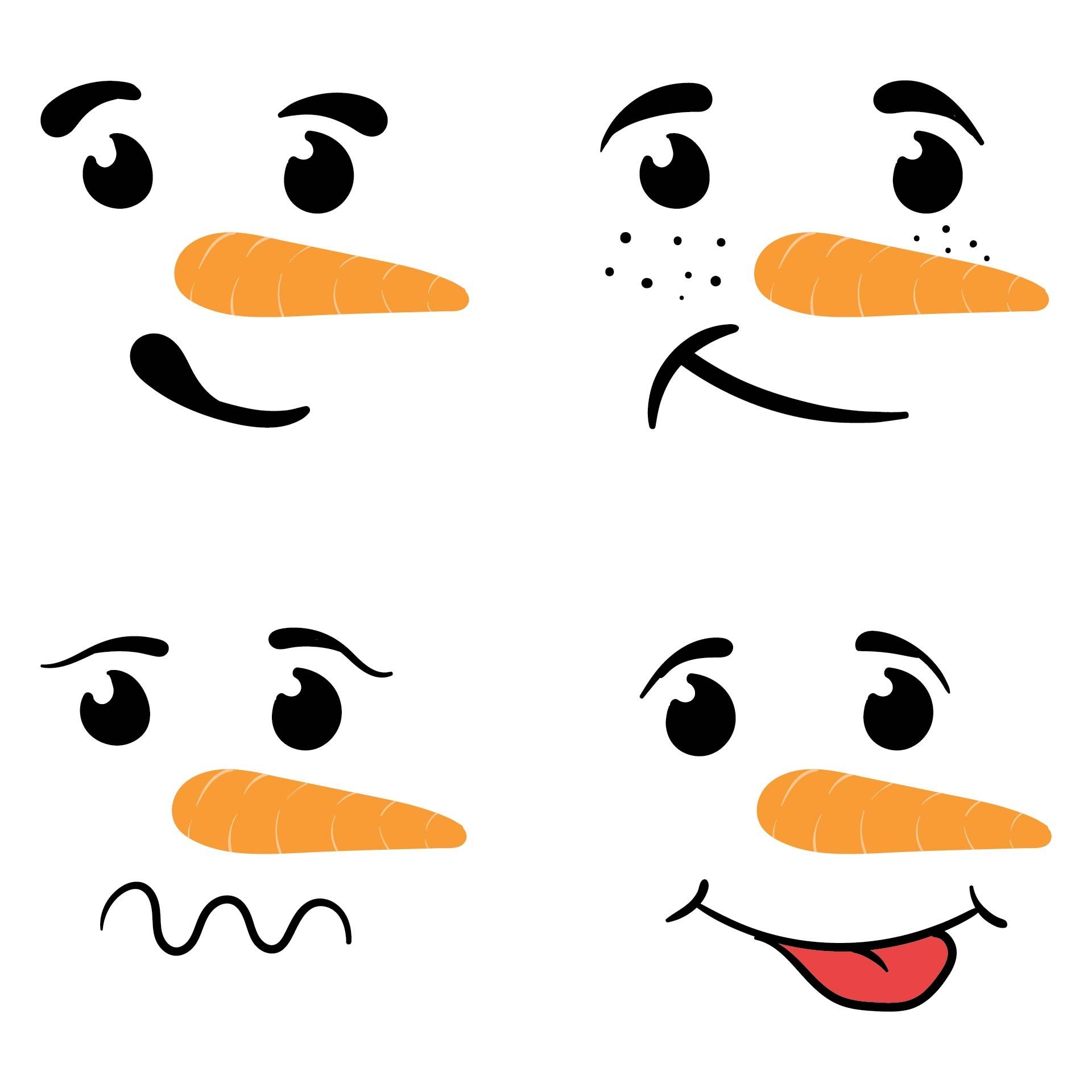Free Printable Snowman Face Stencils