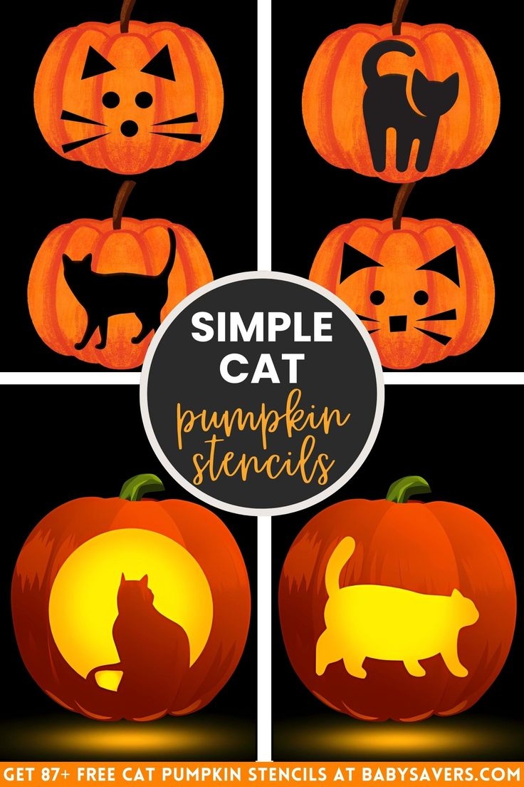 Free Printable Cat Pumpkin Carving Stencils