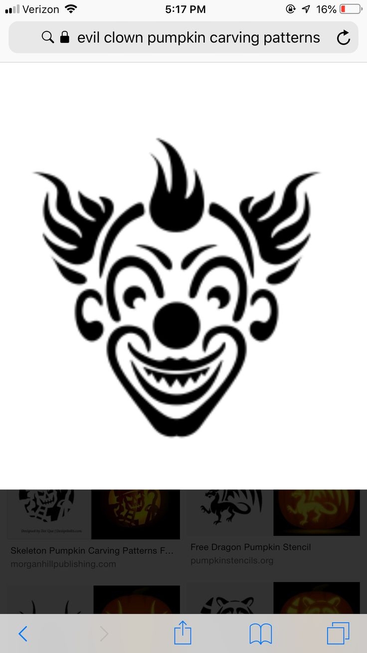 Free Printable Scary Clown Pumpkin Stencils