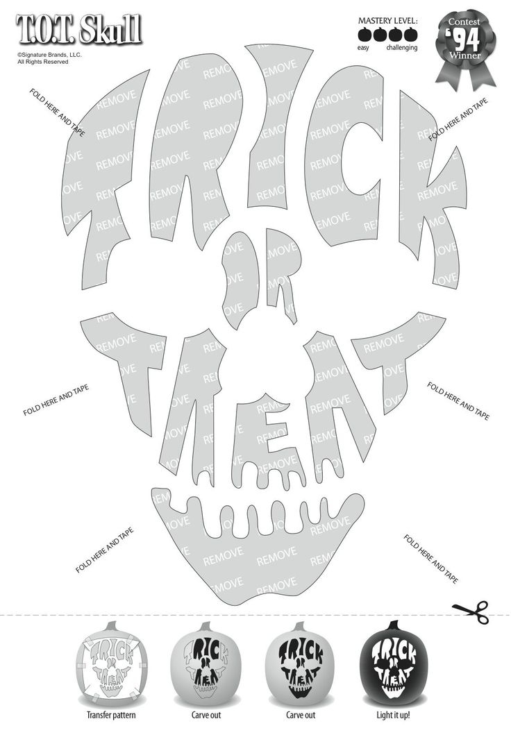 Free Printable Pumpkin Carving Stencils Skull