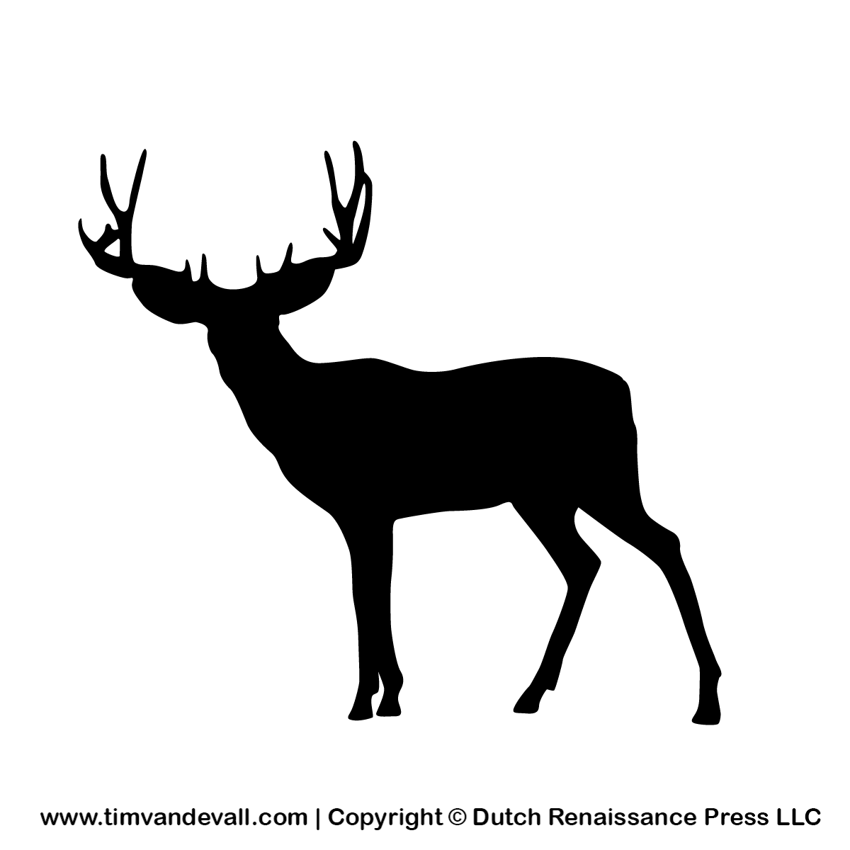 Prinable Deer Silhouette Stencil And Outline Tempalte