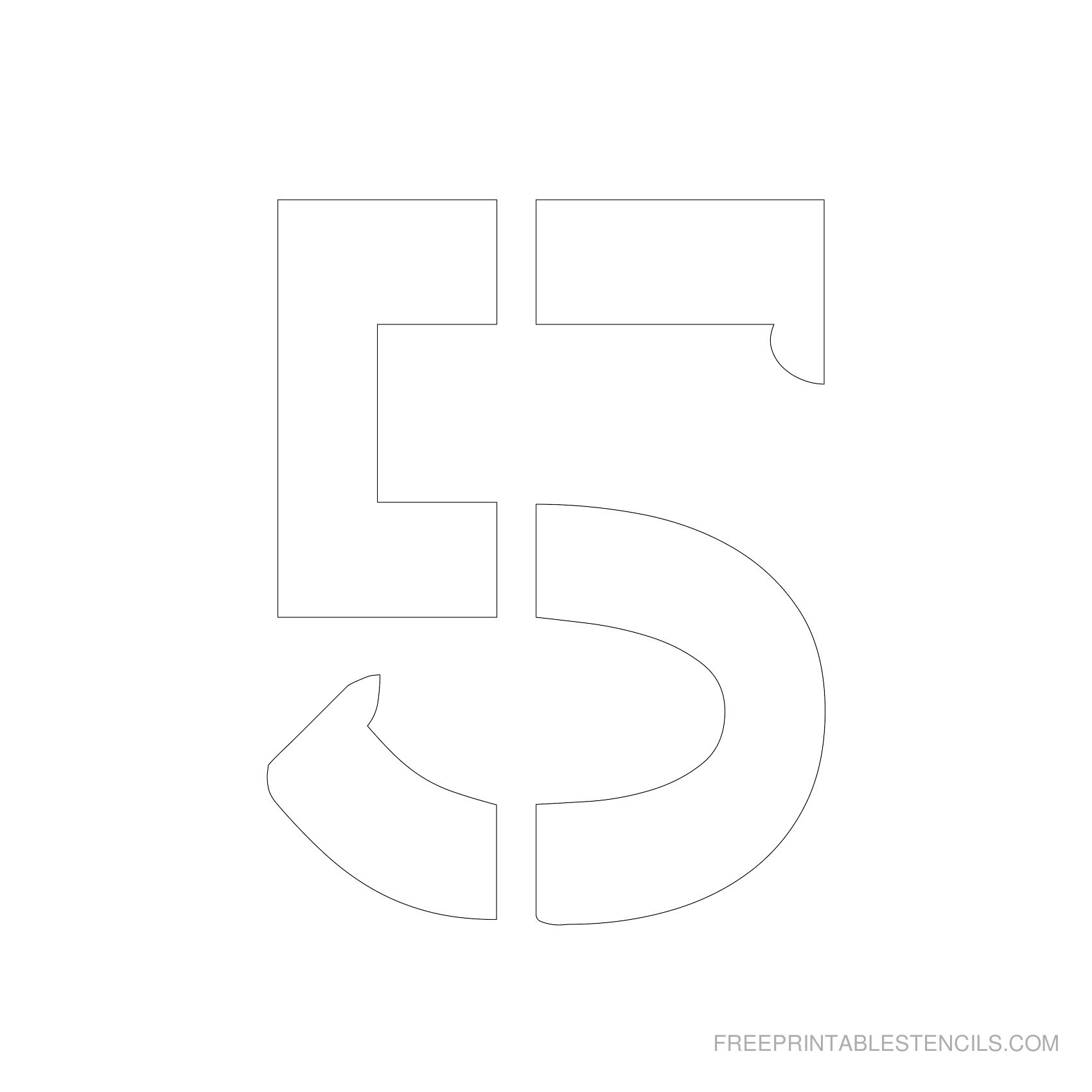 Printable 5 Inch Number Stencils 1 10 Worksheets Library