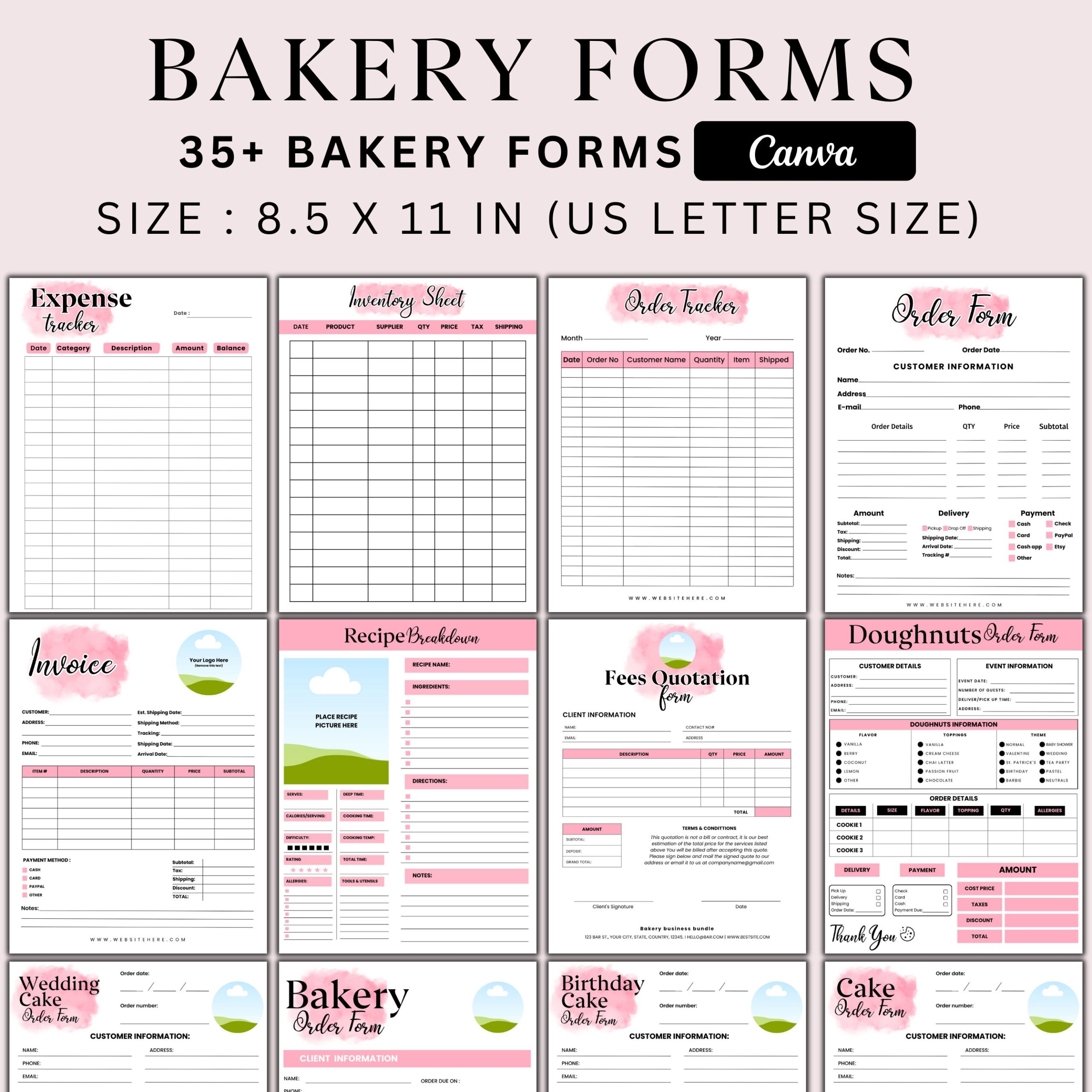 Free Vertical Printable Bakery Stencil