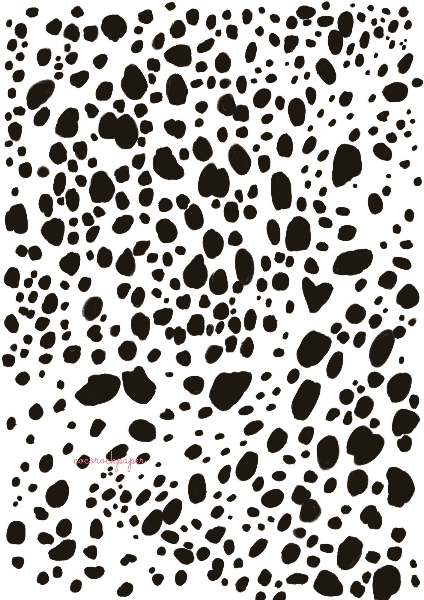 Printable Dalmatian Border Pages Paper Craft Supplies Invitation Template Black And White Spots Illustration Digital Download PNG Etsy