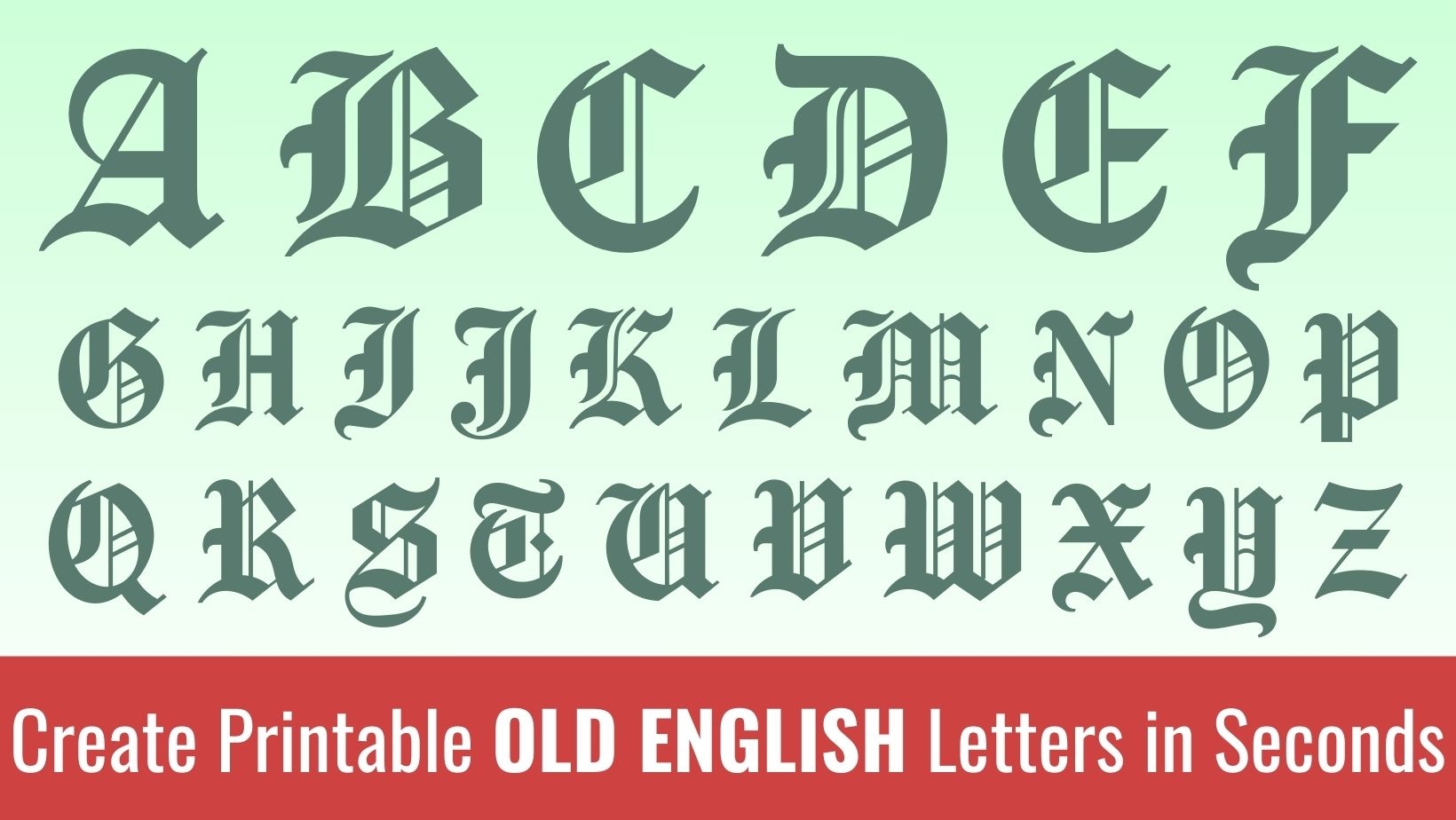 Old English Stencil Printable Free