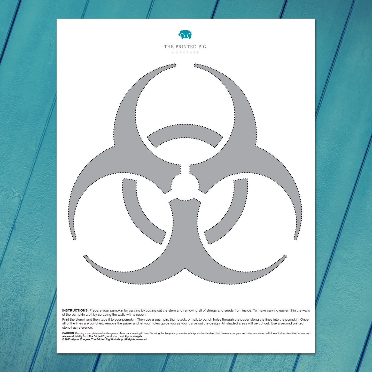 Biohazard Pumpkin Stencil Free Printable