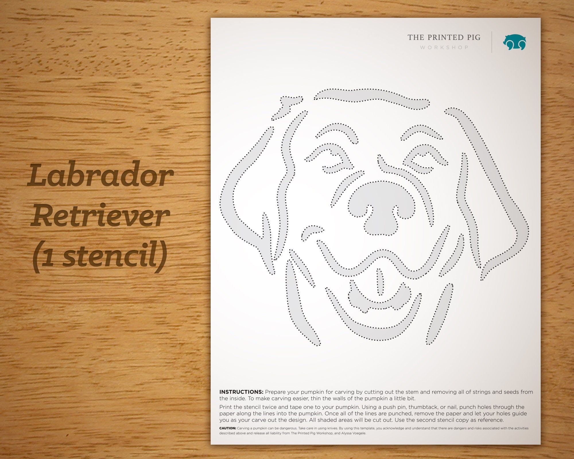 Printable Pumpkin Carving Pattern Labrador Retriever Yellow Lab Chocolate Lab Black Lab Etsy