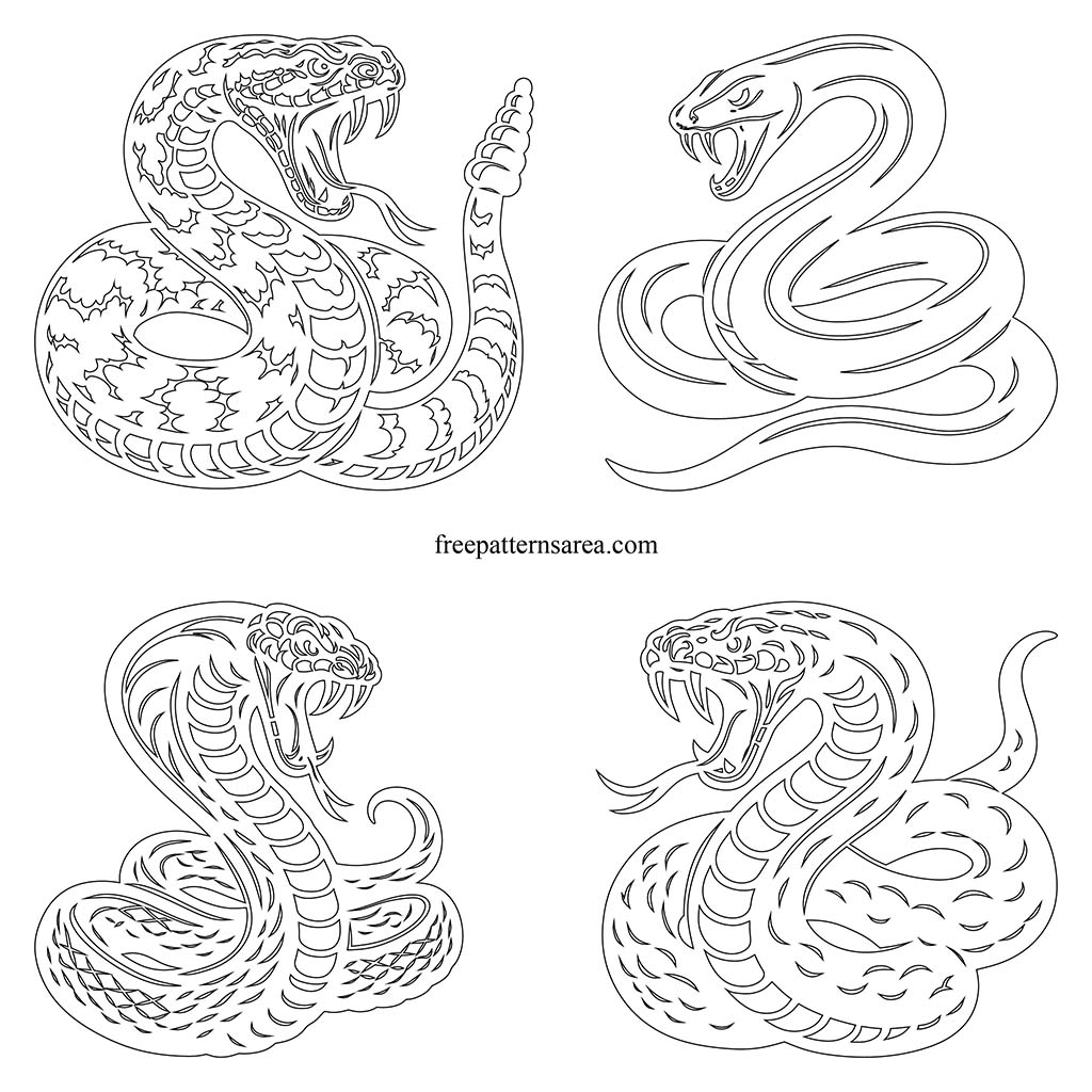 Printable Snake Outline Templates Free PDF FreePatternsArea