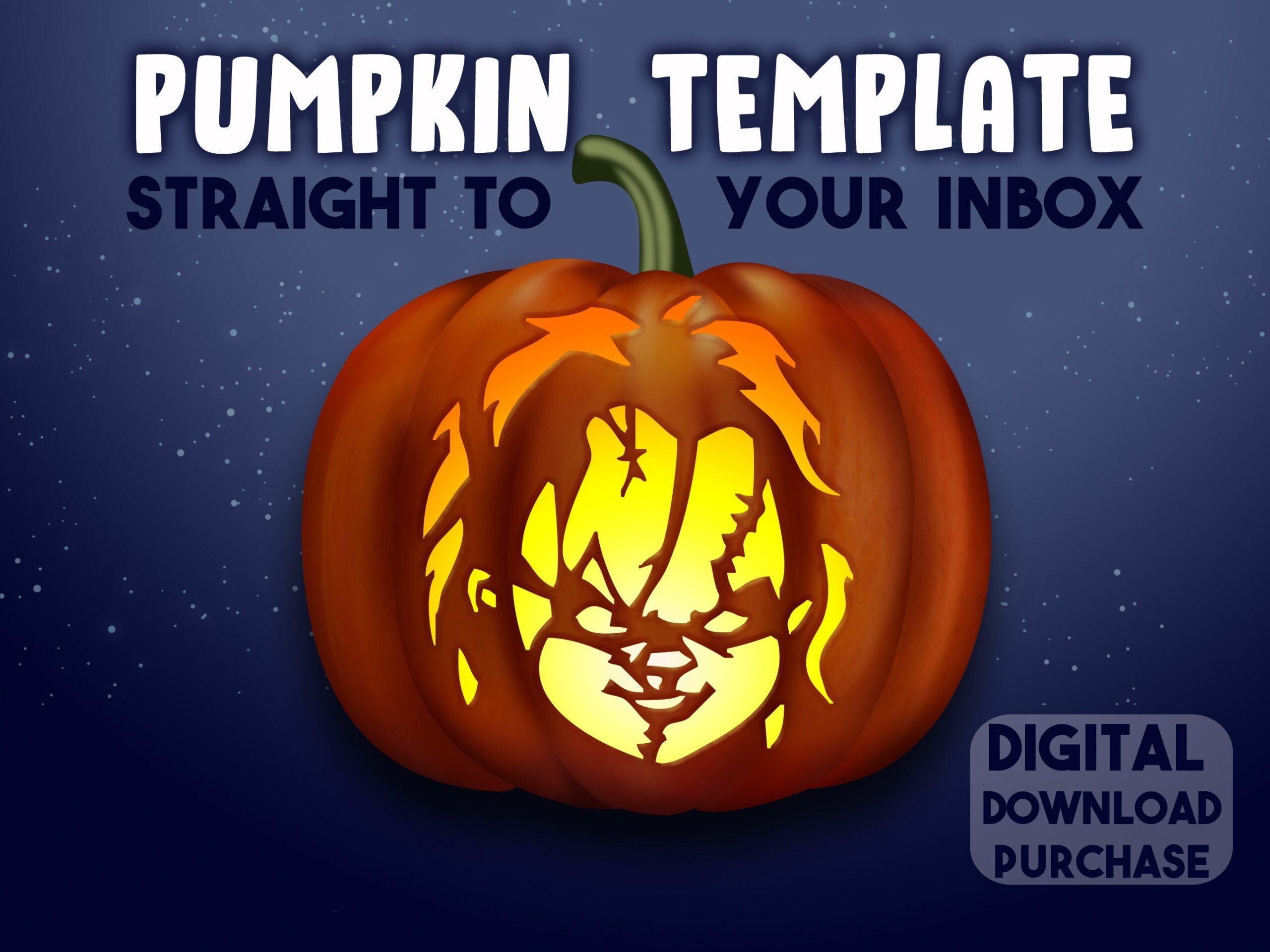 PUMPKIN CARVING STENCIL Chucky Doll Template Childs Play Halloween Jack O Lantern Pattern Etsy UK