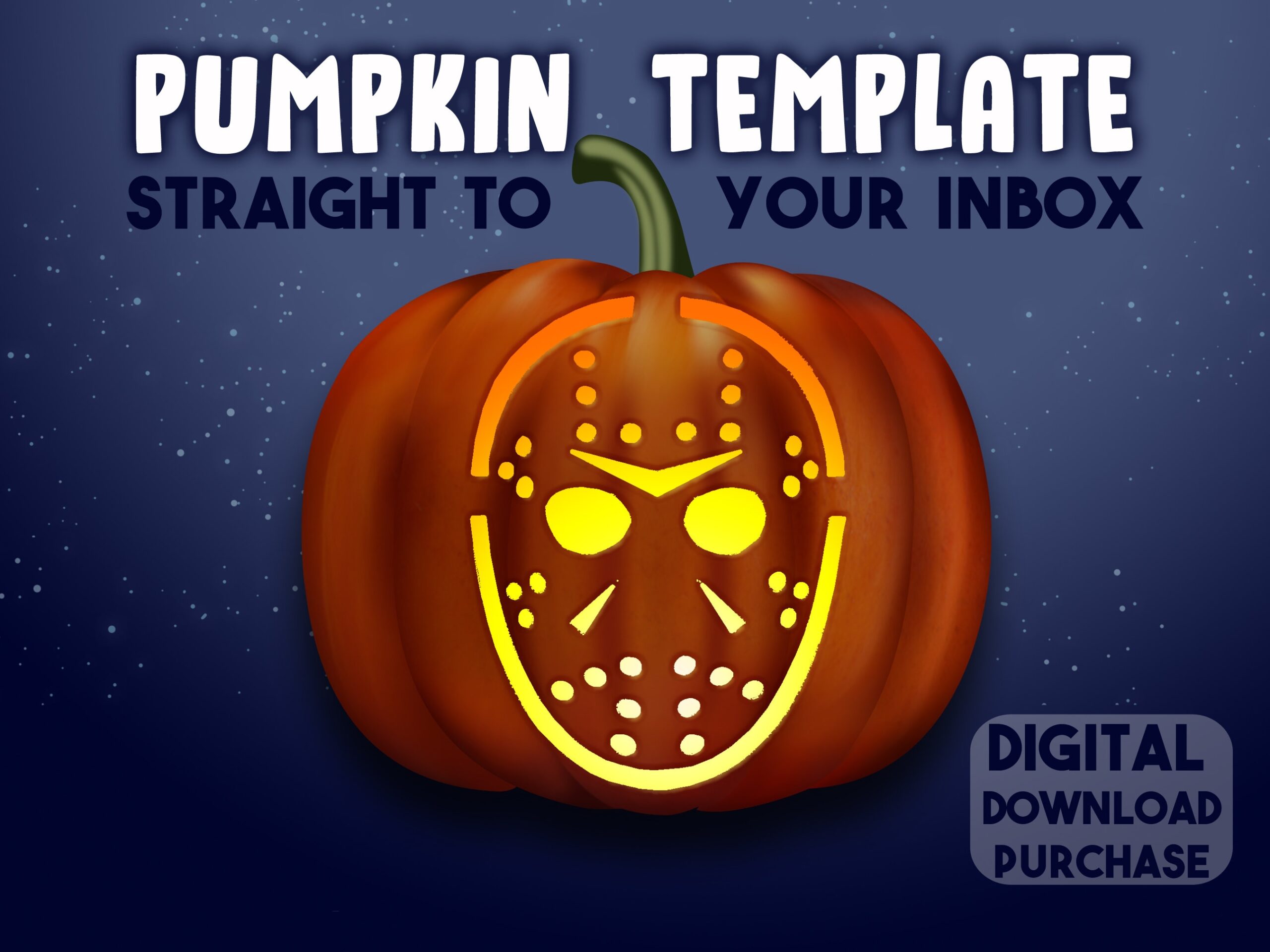 PUMPKIN CARVING STENCIL Jason Voorhees Hockey Mask Template Halloween Jack O Lantern Pattern Etsy