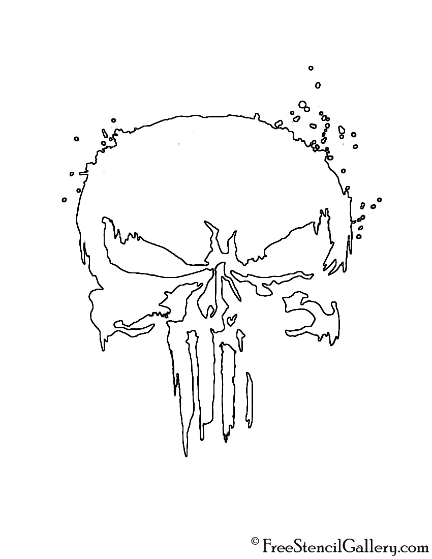 Free Printable Punisher Skull Stencil