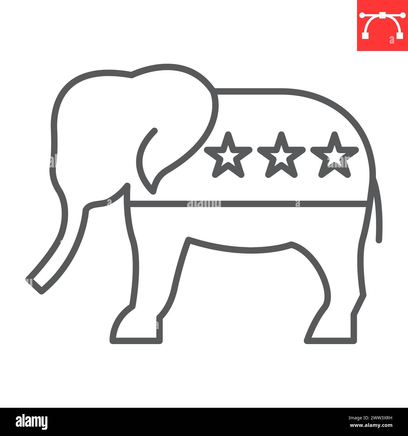 Free Printable Republican Elephant Stencil