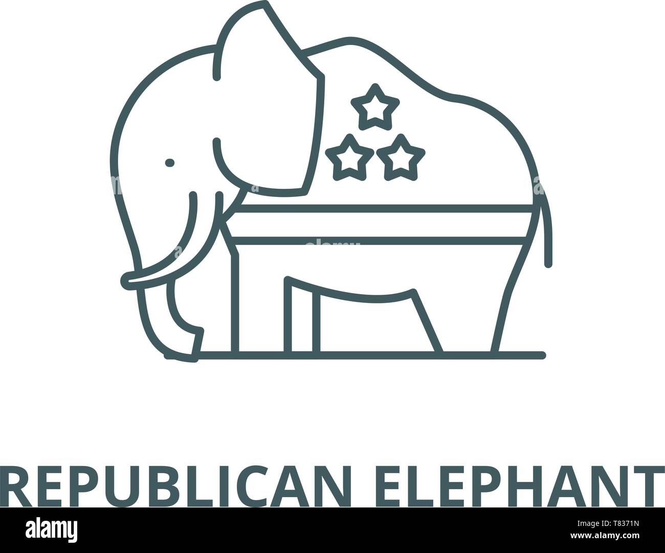 Republican Elephant Vector Line Icon Linear Concept Outline Sign Symbol Stock Vector Image Art Alamy