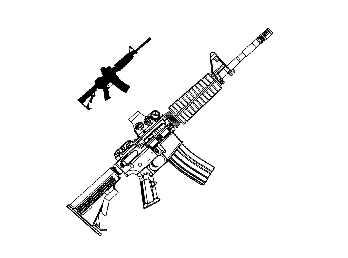 Rifle Stencil Etsy