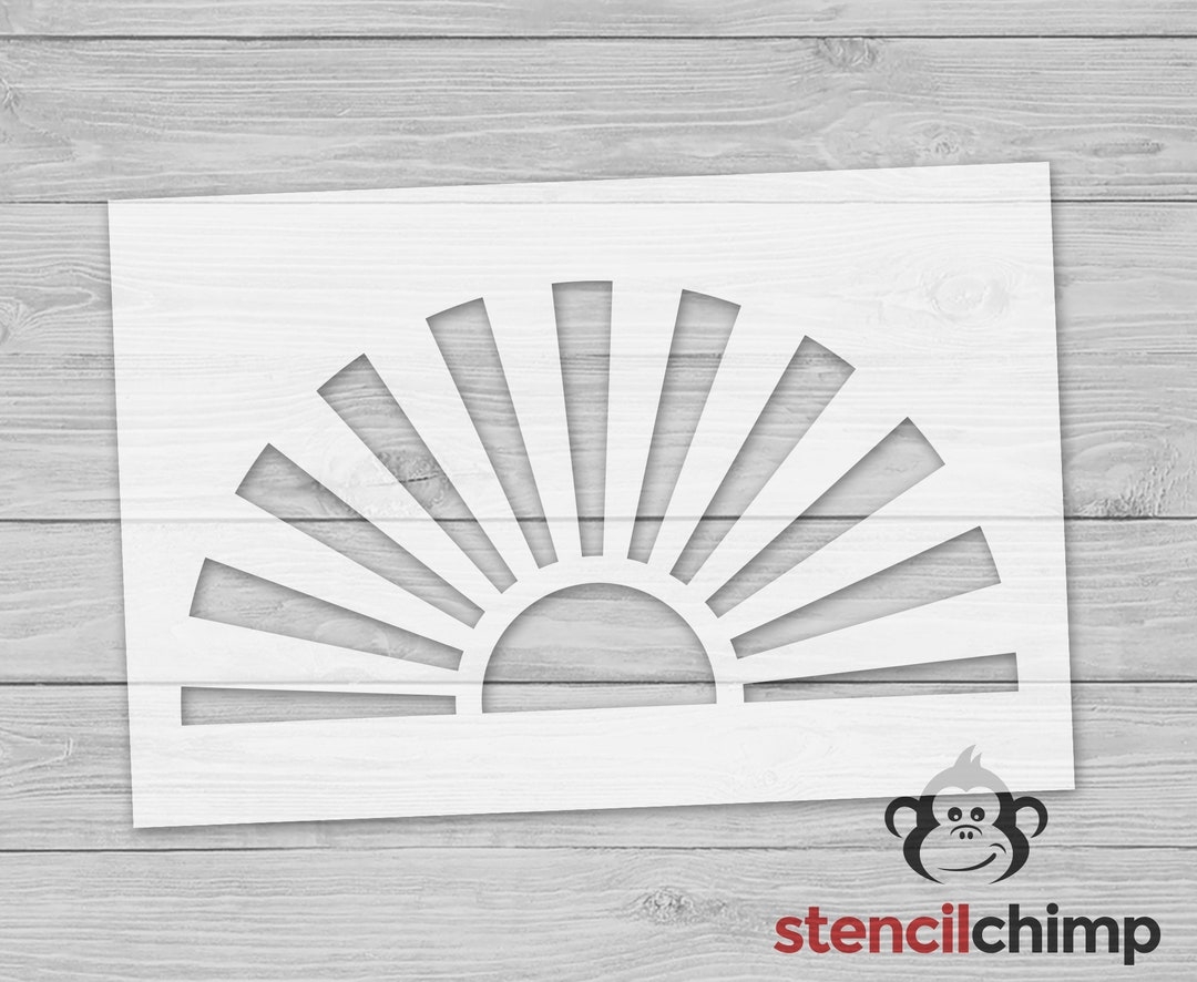 Rising Sun Stencil Weather Stencil Japanese Sun Artwork Stencil Sun Ray Stencil For Wall Art Sun Rays Stencil Etsy