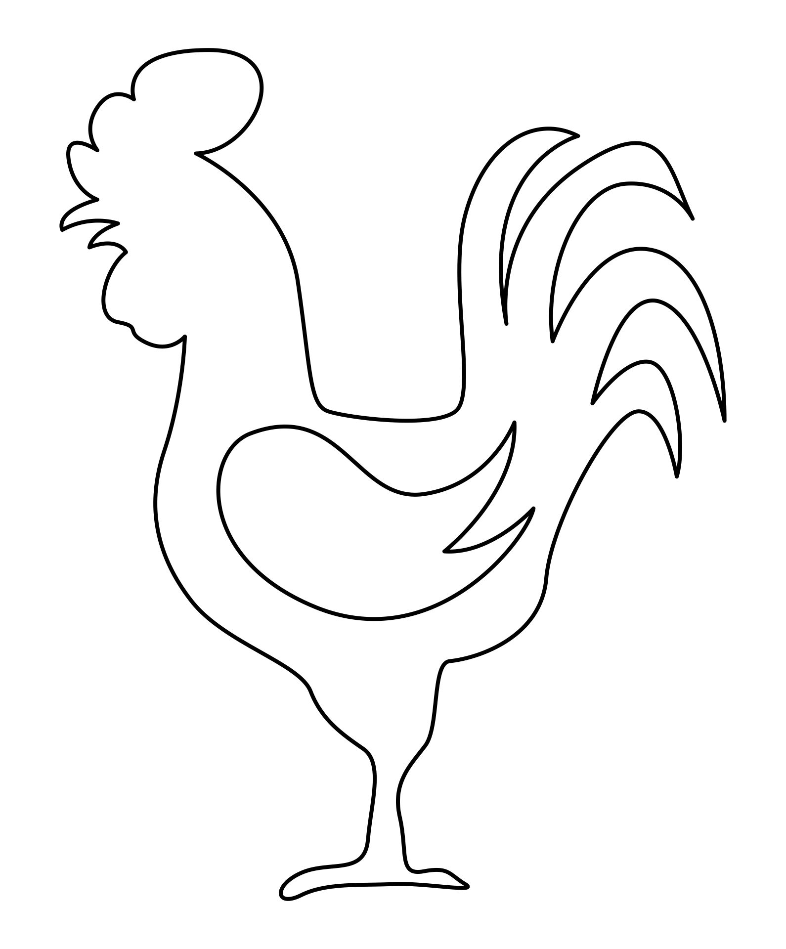 Free Printable Rooster Stencil