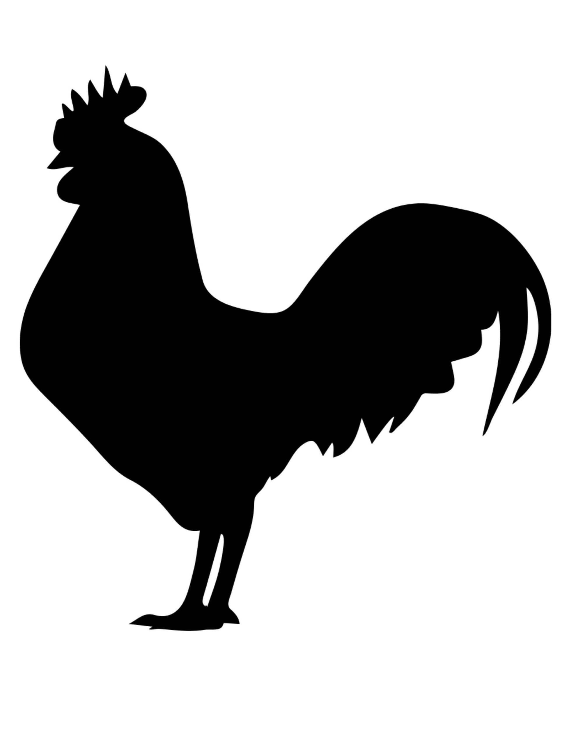 Free Printable Rooster Stencils