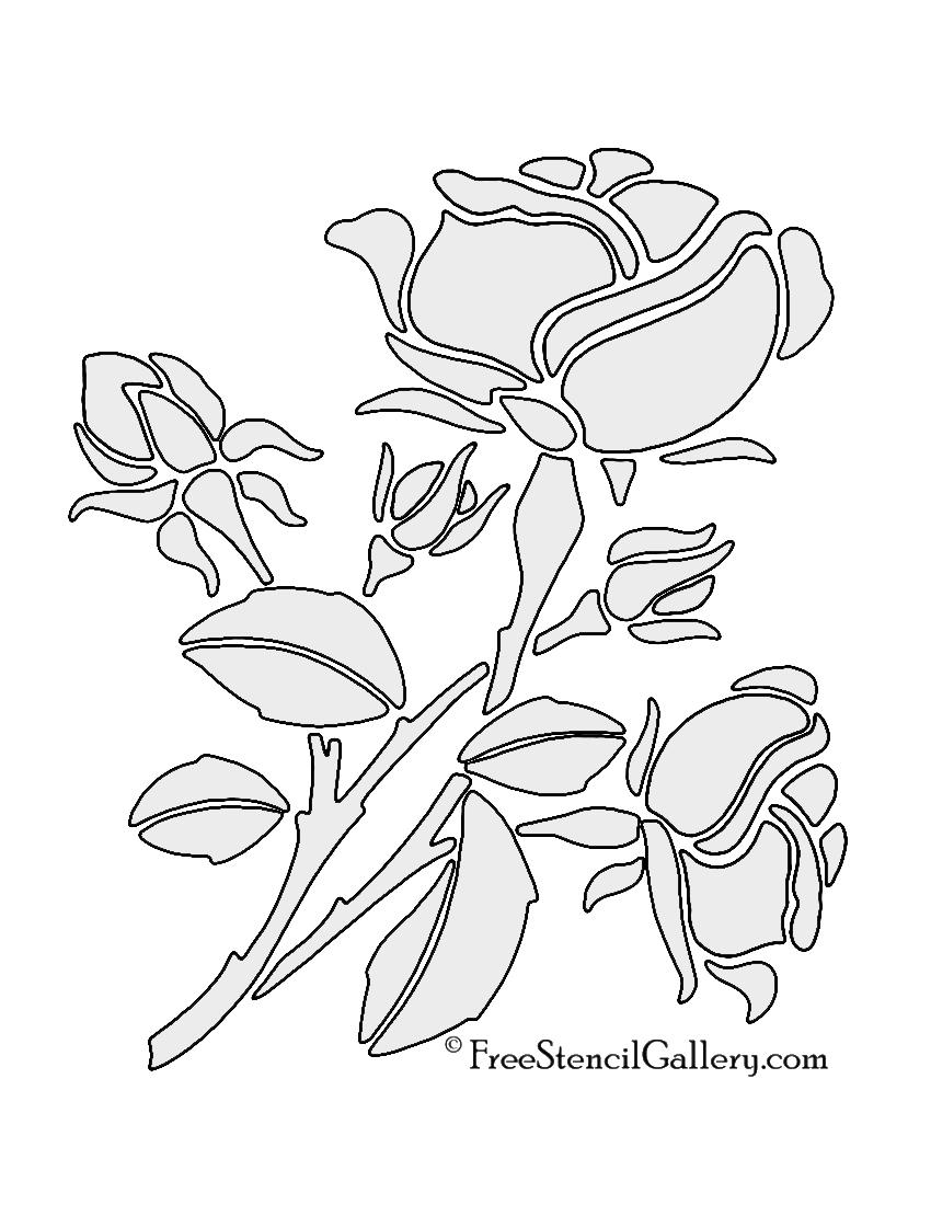 Rose Stencil Free Stencil Gallery Worksheets Library