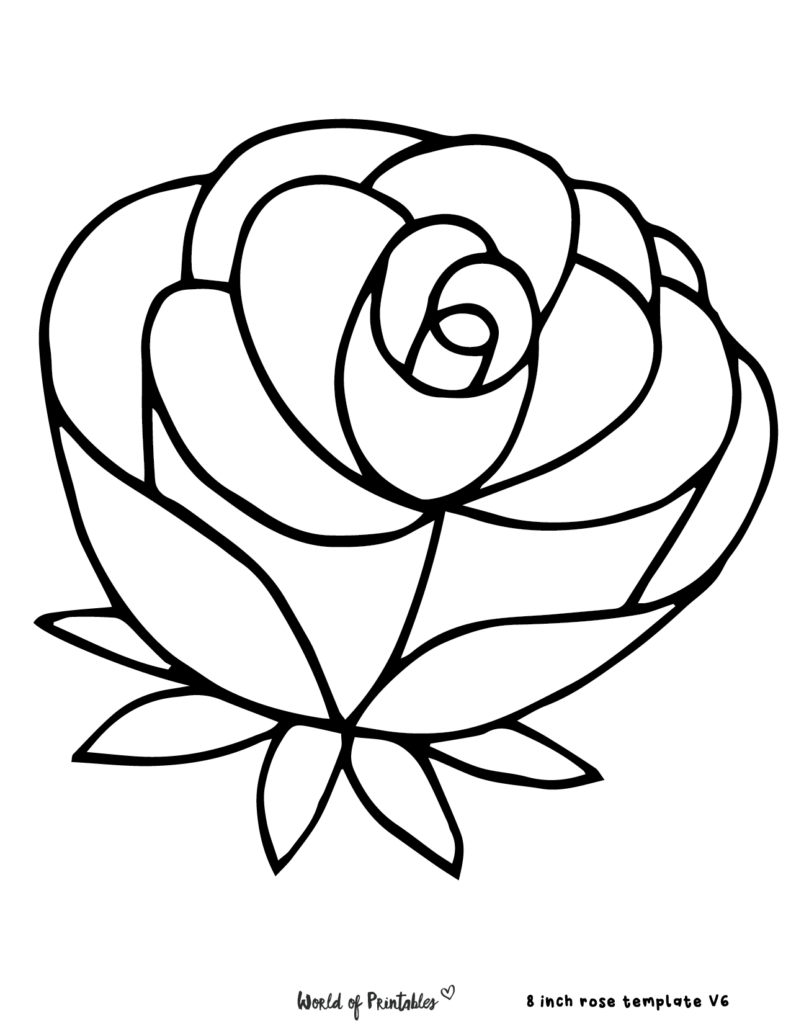 Rose Template 68 Styles For Fun Activities Crafts World Of Printables