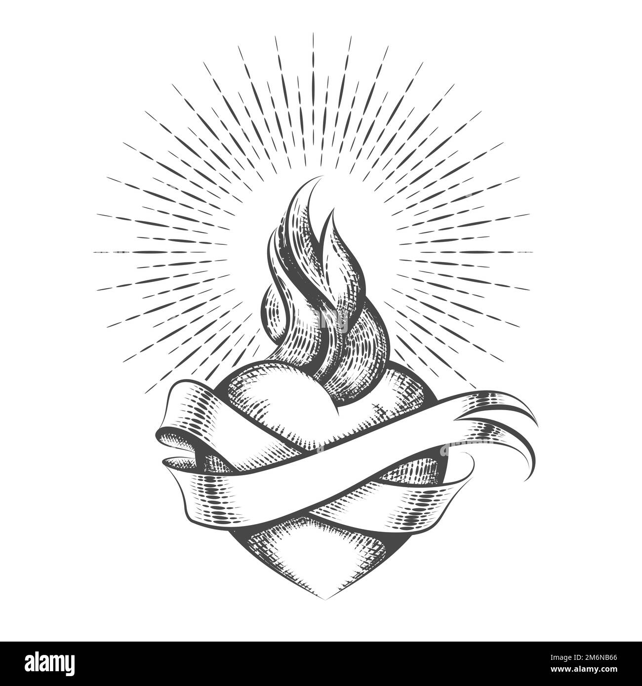 Free Printable Tattoo Religious Heart Stencil