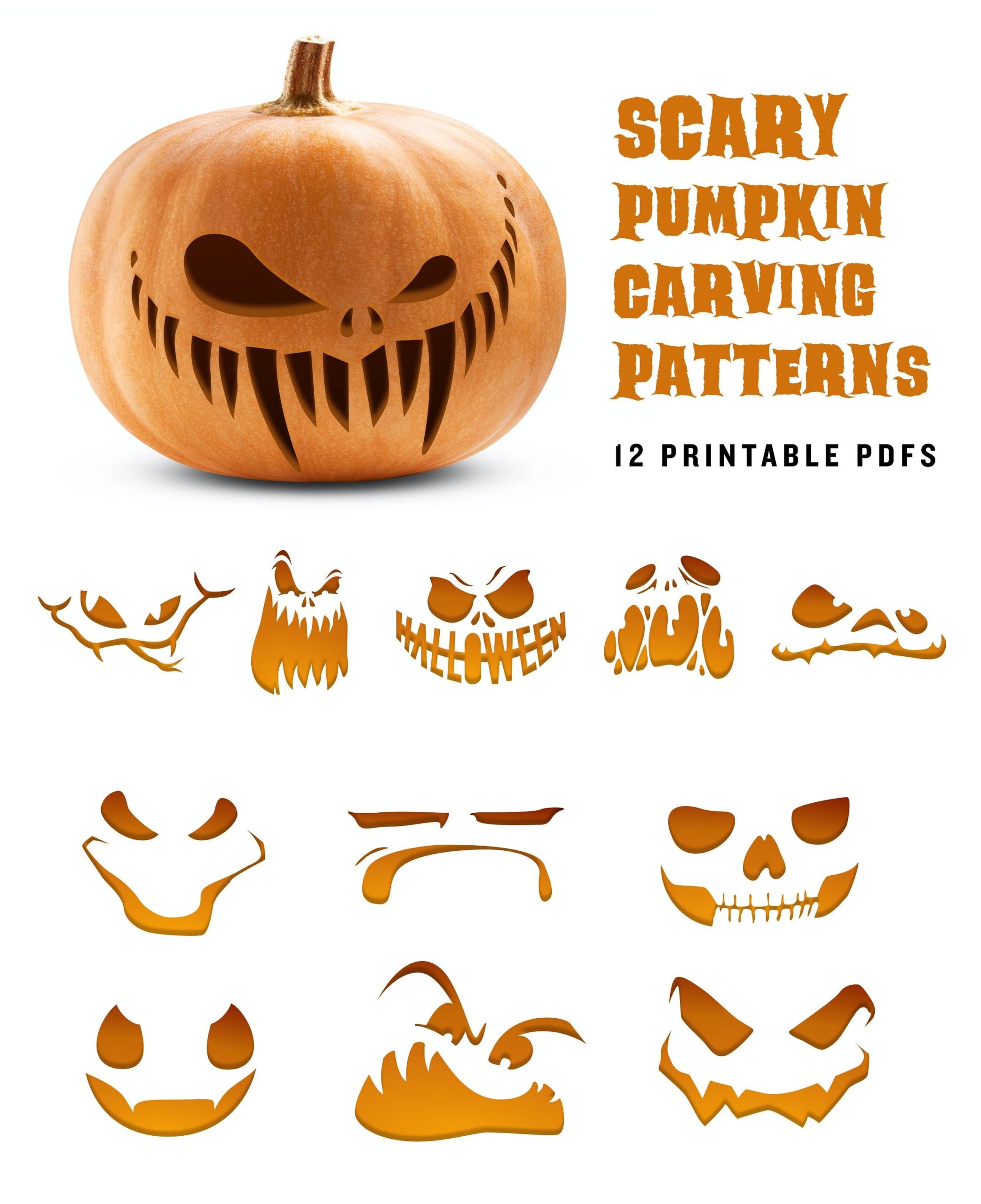 Printable Pumpkin Stencils Free Scary