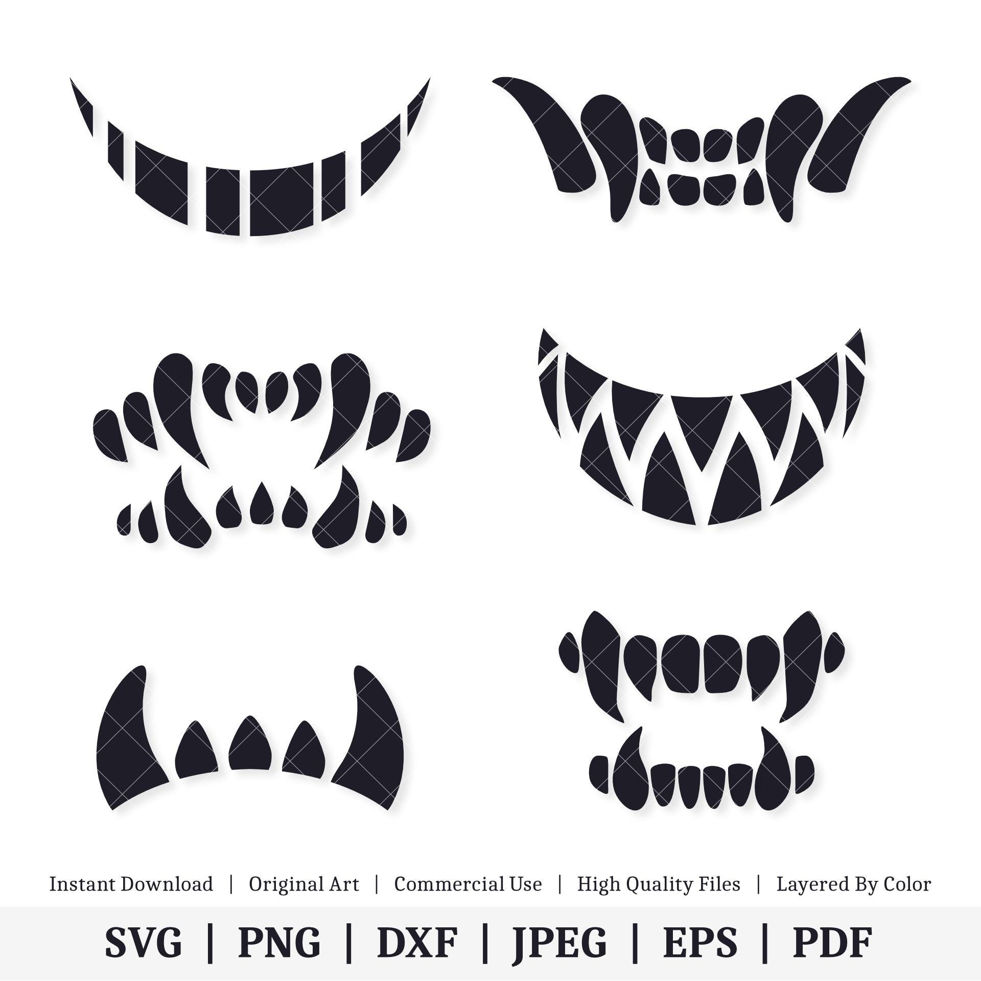 Free Printable Scary Teeth Stencil